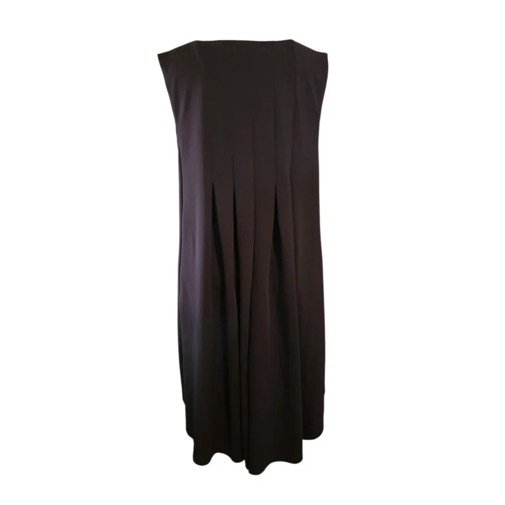 Alfani Black Sleeveless V-Neck Fit & Flare Pleated Dress w/ Pockets Size 16